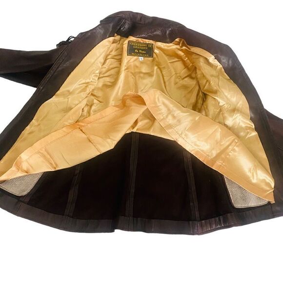 Creations in Leather Chocolate Brown Fringe Leather Jacket Sz S MSRP $700+ MY23 - Picture 14 of 14